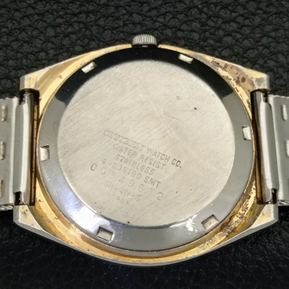 Vintage 1971 Citizen Automatic Mens Silver Watch W/daydate & Gold accents